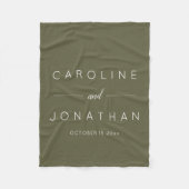 Couverture Polaire Modern Minimalist Script Olive Moss Custom Wedding (Devant)