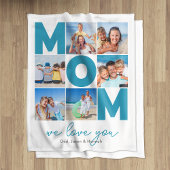 Couverture Polaire Modern Mom Personlized 6 Photo Collage