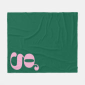 Couverture Polaire Modern Monogram Initial Letter Pink Green Preppy (Devant (Horizontal))