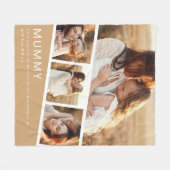 Couverture Polaire Modern Mummy Photo Strip Collage Fleece Peach (Devant (Horizontal))
