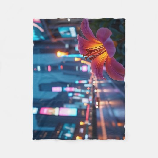 Couverture Polaire Modern Neon Lily (Devant)