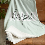 Couverture Polaire Modern Pastel Mint Bonjour Et Vous Nom<br><div class="desc">Modern Pastel Mint Bonjour Et Vous Nom</div>