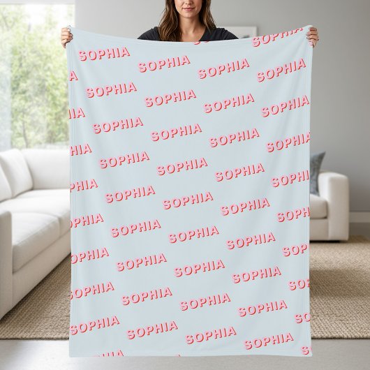 Couverture Polaire Modern Personalized Repeating Name Pattern