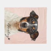 Couverture Polaire Modern Pet Photo Ajouter Votre Nom Empreinte de pa (Devant (Horizontal))