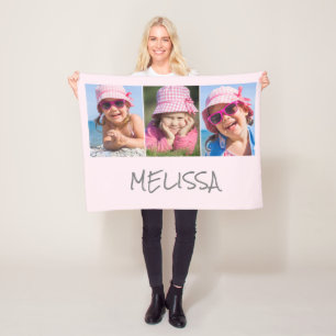 Couverture Polaire Modern Pink 3 Nom photo