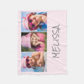 Couverture Polaire Modern Pink 3 Nom photo (Devant)