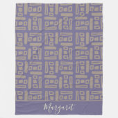 Couverture Polaire modern Purple brown personalized name monogram (Devant)