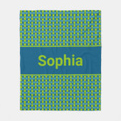 Couverture Polaire Modern Retro Link Pattern in Blue and Green (Devant)