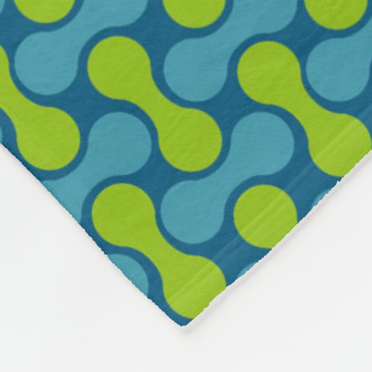 Couverture Polaire Modern Retro Link Pattern in Blue and Green (Coin)