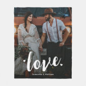 Couverture Polaire Modern Rustic Bold Script Love Fiançailles Photo (Devant)