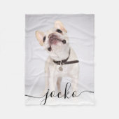 Couverture Polaire Modern Simple Elegant Chic Pet Photo Text (Devant)