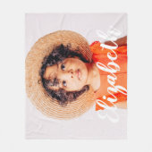 Couverture Polaire Modern Simple Script Ajouter votre nom et photo (Devant)