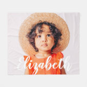 Couverture Polaire Modern Simple Script Ajouter votre nom et photo (Devant (Horizontal))