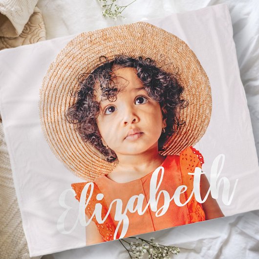 Couverture Polaire Modern Simple Script Ajouter votre nom et photo