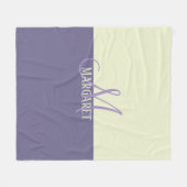 Couverture Polaire Modern stylish purple white personalized name  (Devant (Horizontal))