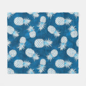 Couverture Polaire Modern Tropical Pineapple Watercolor (Devant (Horizontal))