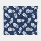 Couverture Polaire Modern Tropical Pineapple Watercolor (Devant (Horizontal))