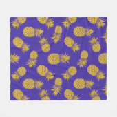 Couverture Polaire Modern Tropical Pineapple Watercolor (Devant (Horizontal))