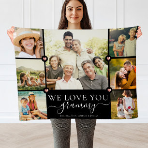 Couverture Polaire Modern We Love You Grammy Family Photo Collage