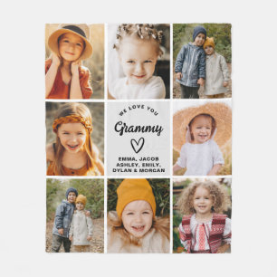 Couverture Polaire Modern We Love You Grammy Family Photo Collage