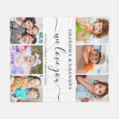 Couverture Polaire Modern We Love You Grand-mère Grand-père 6 Photo C (Devant (Horizontal))