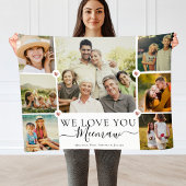 Couverture Polaire Modern We Love You Meemaw Family Photo Collage