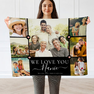 Couverture Polaire Modern We Love You Nanie Family Photo Collage