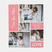 Couverture Polaire Modern We Love You Pink Photo Collage (Devant)