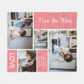 Couverture Polaire Modern We Love You Pink Photo Collage (Devant (Horizontal))