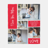 Couverture Polaire Modern We Love You Red Photo Collage (Devant)
