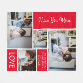 Couverture Polaire Modern We Love You Red Photo Collage (Devant (Horizontal))