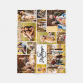 Couverture Polaire Moderne 12 Photo Collage Nom du script Monogramme (Devant)