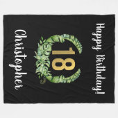 Couverture Polaire Moderne 18e anniversaire Noirs garçons Nom (Devant (Horizontal))