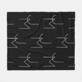 Couverture Polaire Moderne 2 Initiales Motif | Noir & Blanc (Devant (Horizontal))