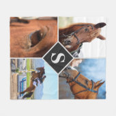 Couverture Polaire Moderne 4 Photo Collage Monogramme Animaux domesti (Devant (Horizontal))