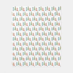 Couverture Polaire moderne arc-en-ciel arbres roses sarcelle simple m