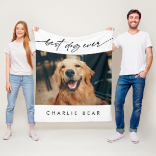Couverture Polaire Moderne Best Dog Ever Photo Script manuscrit