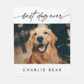 Couverture Polaire Moderne Best Dog Ever Photo Script manuscrit (Devant)
