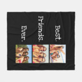 Couverture Polaire Moderne Best Friends Ever 3 photo Collage noir (Devant (Horizontal))