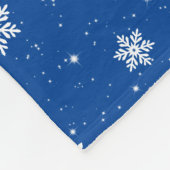 Couverture Polaire Moderne Blue Christmas Stars Snowflakes Motif (Coin)