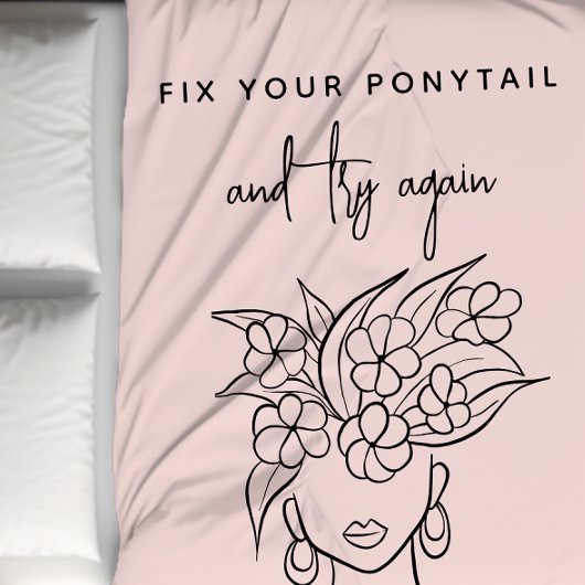 Couverture Polaire Moderne Blush Essayer de nouveau Femme avec fleurs