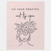 Couverture Polaire Moderne Blush Essayer de nouveau Femme avec fleurs (Devant)