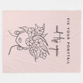 Couverture Polaire Moderne Blush Essayer de nouveau Femme avec fleurs (Devant (Horizontal))