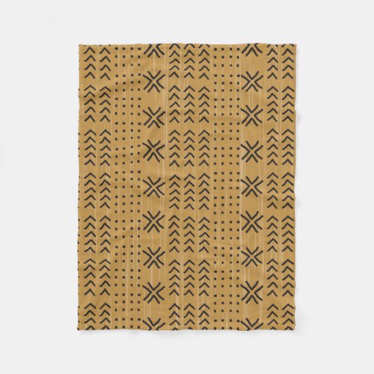 Couverture Polaire Moderne Brown Motif africain en tissu boueux (Devant)