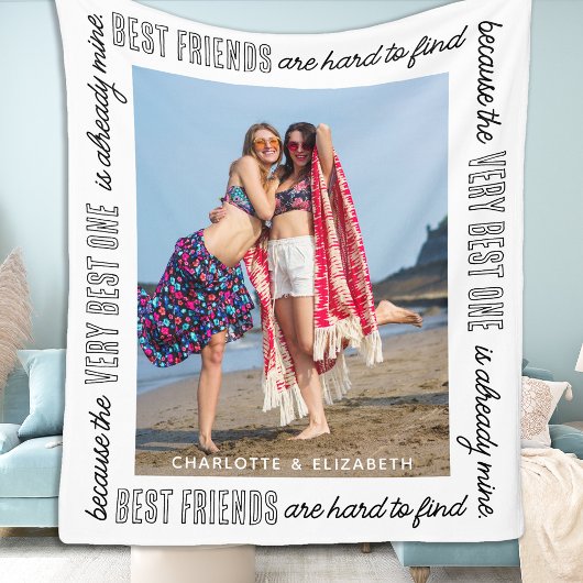 Couverture Polaire Moderne Chic Best Friends Besties BFF Photo person