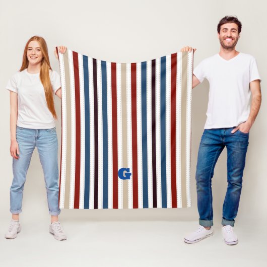 Couverture Polaire Moderne Chic rayé (En situation)