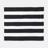 Couverture Polaire Moderne Chic rayures noires et blanches Classique (Devant (Horizontal))