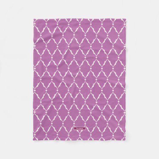 Couverture Polaire Moderne chic texturé violet motif ikat chevron (Devant)