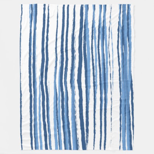 Couverture Polaire Moderne Côtier bleu et blanc (Devant)