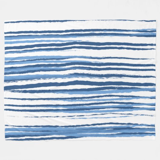 Couverture Polaire Moderne Côtier bleu et blanc (Devant (Horizontal))